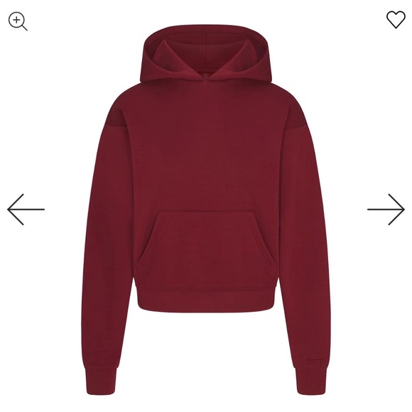 Skims COTTON FLEECE CLASSIC HOODIE Merlot 2xl - Picture 1 of 7